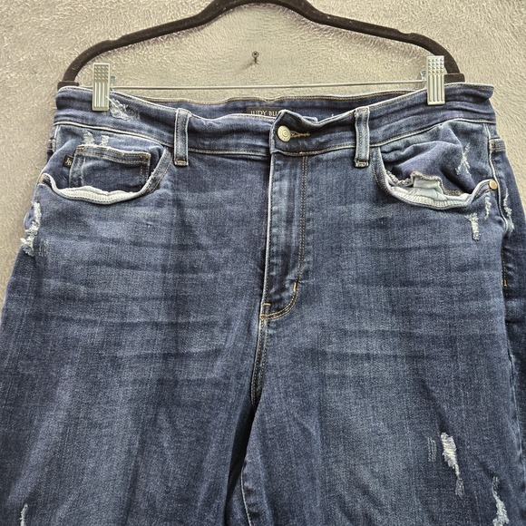 Judy Blue Women Jeans 18W Denim Wide-Leg JB82593DK-PL  Distressed - Picture 7 of 16